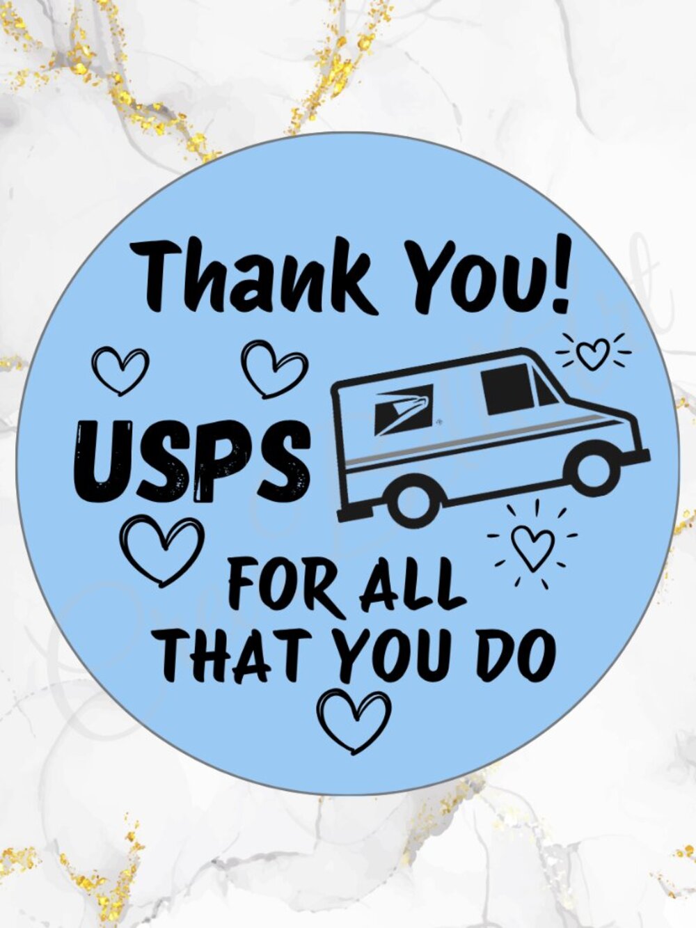 100 USPS Thank You Stickers Thermal Stickers – 2" Round - Picture 3 of 12